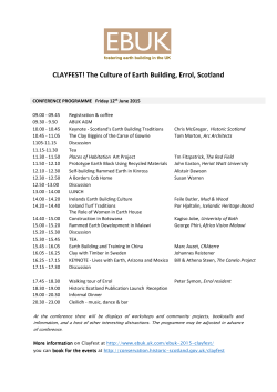 CLAYFEST! The Culture of Earth Building, Errol, Scotland
