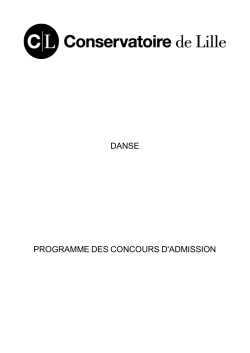 Programme concours d\`entrÃ©e danse 2015 2016