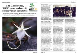The Conference, WOC tours and orchid conservation initiatives