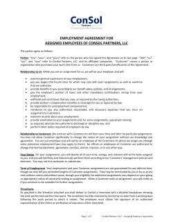 employment agreement for assigned employees of consol partners, llc