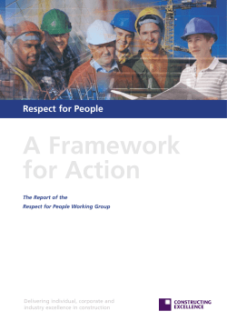 Respect for People â A Framework for Action