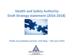 HSA Strategy (draft) 2016-2018 for Public Consultation