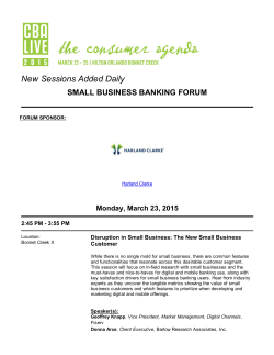 Small Business Banking Forum - Consumer Bankers Association
