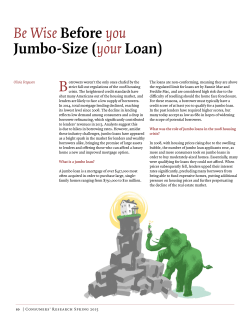 B Be Wise Before you Jumbo-Size (your Loan)