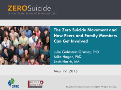 The Zero Suicide Movement and How Peers and