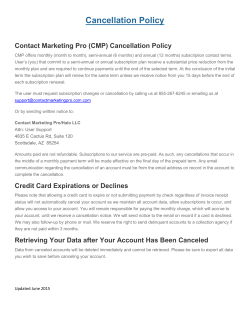 Cancellation Policy - Contact Marketing Pro