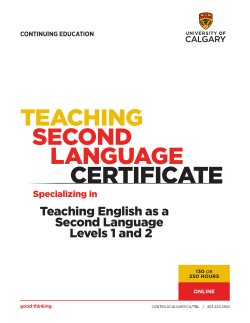teaching second language certificate