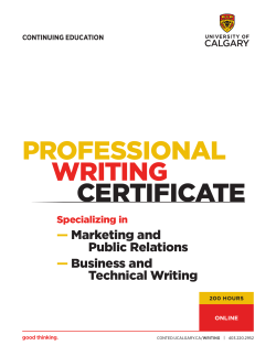 professional writing certificate - Continuing Education