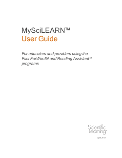 MySciLEARN User Guide