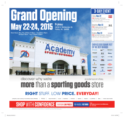 more than a sporting goodsstore May 22-24, 2015 Foley