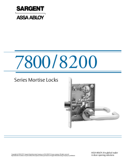 7800 Mortise Lock Catalog