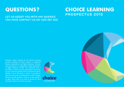 Choice Learning Prospectus 2015