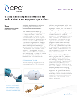 4 steps in selecting fluid connectors for medical device and