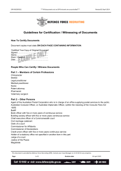 Guideline for Witness / Certification of Documents