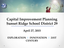 Capital Improvement Planning Sunset Ridge School