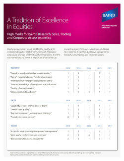 A Tradition of Excellence in Equities