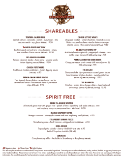 SHAREABLES SPIRIT FREE - Elephant Bar Restaurant
