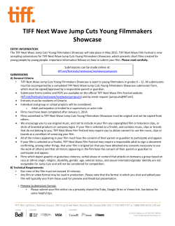 TIFF Next Wave Jump Cuts Young Filmmakers Showcase