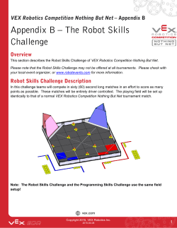 VEX Nothing But Net Appendix B: Robot Skills