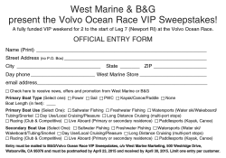 West Marine & B&G present the Volvo Ocean Race VIP Sweepstakes!