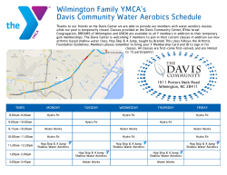 Water Aerobics Schedule - Wilmington Family YMCA