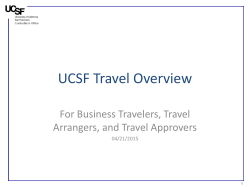 UCSF Travel & Entertainment Overview