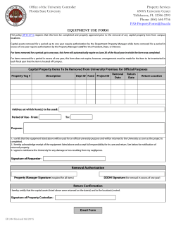 Equipment Use Request Form - Controller`s Office