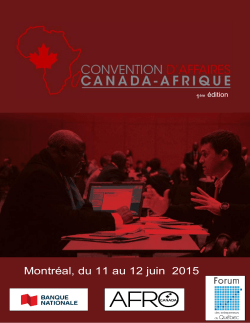 MontrÃ©al, du 11 au 12 juin 2015 - Convention d`Affaires Canada