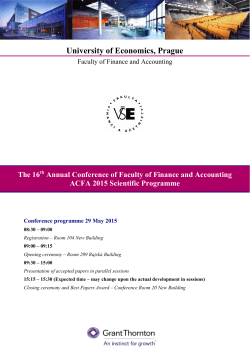 Schedule of presentations in parallel sessions