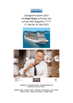 Schlagerkreuzfahrt 2015 mit Peter Kraus auf hoher See