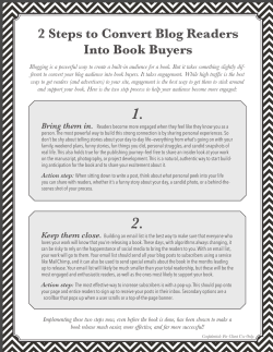 2 Steps to Convert Blog Readers Into Book Buyers