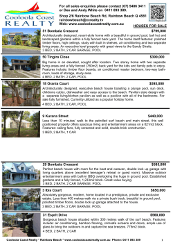 Cooloola Coast Realty Listings Brochure.