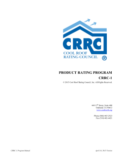 Product Rating Program Manual (CRRC-1)