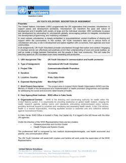 UNV 2015 WHO Cape Verde