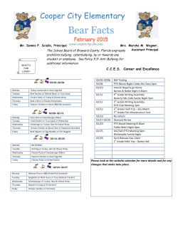 February Bear Facts - Cooper City Elementary