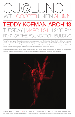 Teddy Kofman Arch `13 | March 31, 2015