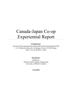 Danting Li - The Canada-Japan Co-op Program