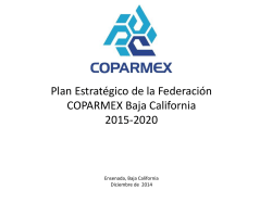 Plan EstratÃ©gico de la FederaciÃ³n COPARMEX Baja California 2015