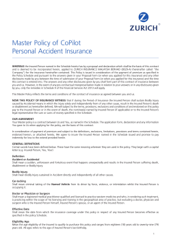 Master Policy of CoPilot Personal Accident Insurance