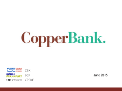 Investor Presentation - Copperbank Resources