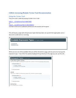 Licensing Terms Tool Add-On Technical Documentation
