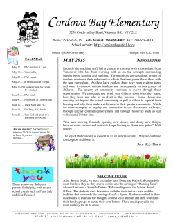 may 2015 newsletter - Cordova Bay Elementary School