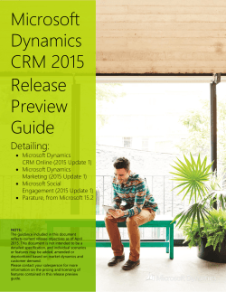 Microsoft Dynamics CRM 2015 Release Preview Guide