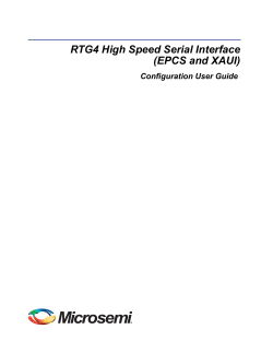 RTG4 High Speed Serial Interface (EPCS and XAUI)