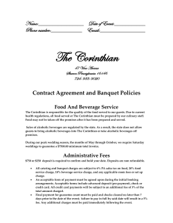 Contract Agreement and Banquet Policies