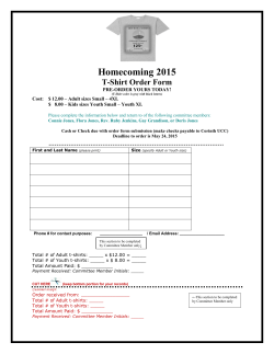 Homecoming 2015 T-Shirt Order Form