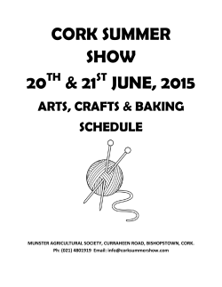 Arts Craft & Baking Schedule 2015