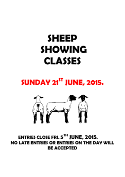 Sheep & Goats Schedule 2015