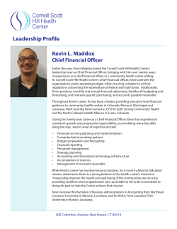Kevin L. Maddox Leadership Profile - Cornell Scott