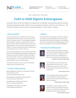 CoSA to Hold DigArts Extravaganza